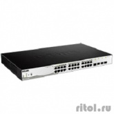 D-Link DGS-1210-28MP/F1A PROJ Настраиваемый коммутатор WebSmart с 24 портами 10/100/1000Base-T и 4 комбо-портами 100/1000Base-T/SFP (24 порта с поддержкой PoE 802.3af/802.3at (30 Вт),PoE-бюджет 370 Вт