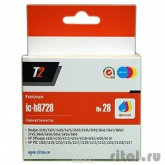 T2 C8728HE Картридж T2 №28 для HP Deskjet 3320/3520/3550/5650/1210/1315/Officejet 4110/6110, цветной, 180 стр.