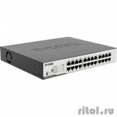 D-Link DGS-1100-24P/B1A/B2A Настраиваемый коммутатор EasySmart с 24 портами 10/100/1000Base-T (12 портов с поддержкой PoE 802.3af/802.3at (30 Вт), PoE-бюджет 100 Вт)
