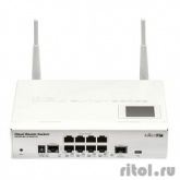 MikroTik CRS109-8G-1S-2HnD-IN Коммутатор Cloud Router Switch 8x Gigabit Smart Switch, 1x SFP cage, LCD, 1000mW 802.11b/g/n Dual Chain wireless, 600MHz CPU, 128MB RAM