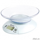 8001(GY) Весы кухонные VITEK, Максимальный вес  5 кг,цена деления, 1 г, прозрачная чаша 0,8 л.