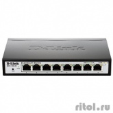 D-Link DGS-1100-08P/B1A Настраиваемый коммутатор EasySmart с 8 портами 10/100/1000Base-T с поддержкой PoE 802.3af/802.3at (30 Вт), PoE бюджет 64 Вт