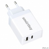 Smart buy Сетевое ЗУ FLASH, SBP-2023C  (PD+2.4 А, белое, USB+Type C PD 30 Вт, 2 USB (SBP-2023C)