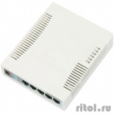 MikroTik RB260GS (CSS106-5G-1S) Коммутатор RouterBOARD 260GS 5-port Gigabit smart switch with SFP cage, SwOS, plastic case, PSU