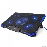 CROWN  Подставка для ноутбука CMLS-k331 BLUE ( до 19" Размер 410*292*29мм , кулеры: D140mm*1+ D80mm*4, синяя led подсветка, регулятор скорости, 7 уровней наклона)