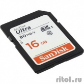 Флеш карта SDHC 16Gb Class10 Sandisk SDSDUNC-016G-GN6IN Ultra 80