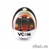 VCOM VHD6020D-1.8MB Кабель HDMI 19M/M ver:1.4+3D, 1,8m, позолоченные контакты, 2 фильтра Blister
