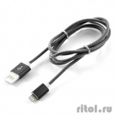 Gembird Кабель USB 2.0 Cablexpert CCB-ApUSBgy1m, AM/Lightning 8P, 1м, армированная оплетка, разъемы темно-серый металлик, блистер