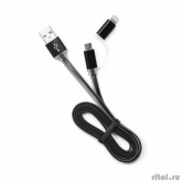 Gembird Кабель USB 2.0 Cablexpert CC-mAPUSB2bk1m, AM/microBM 5P - iPhone lightning, 1м, комбо кабель, алюминиевые разъемы, черный, блистер