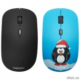 CANYON CND-CMSW401PG {wireless Optical  Mouse with 4 buttons, DPI 800/1200/1600, 1 additional cover(Penguin), black, 103*58*32mm, 0.087kg, 2.4GHz}
