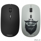 CANYON CND-CMSW401BD {wireless Optical  Mouse with 4 buttons, DPI 800/1200/1600, 1 additional cover(Beard), black, 103*58*32mm, 0.087kg, 2.4GHz}