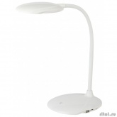 ЭРА Б0028455 Настольный светодиодный светильник NLED-457-6W-W белый {USB-порт для зарядки устройств, диммер яркости, цвет. температура 3000/4500/6500К}