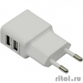 Orient  Зарядное устройство USB от эл.сети  PU-2402, DC 5V, 2100mA, 2 выхода (iPad,Galaxy), белый