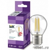 Iek LLF-G45-5-230-40-E27-CL Лампа LED G45 шар прозр. 5Вт 230В 4000К E27 серия 360°