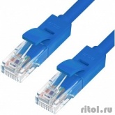 Greenconnect Патч-корд прямой 3.0m UTP кат.6, синий, позолоченные контакты, 24 AWG, литой,  ethernet high speed, RJ45, T568B(GCR-LNC601-3.0m)