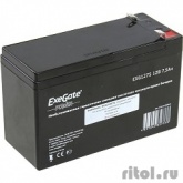 Exegate EP234538RUS Аккумуляторная батарея  Exegate EG7.5-12 / EXG1275, 12В 7.5Ач, клеммы F1 (универсальные)
