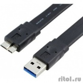 ORIENT MU-310F, Кабель Micro USB 3.0, Am -> micro-Bm (10pin), 1.0 м, плоский, черный