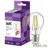 Iek LLF-A60-7-230-30-E27-CL Лампа LED A60 шар прозр. 7Вт 230В 3000К E27 серия 360°