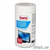 BURO BU-TSCRL [817440] Туба с чистящими салфетками, для экранов и оптики, 100 шт.