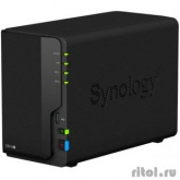Synology DS218+ Сетевое хранилище 2xHDD, DC 2,0GhzCPU/2GB(upto6)/RAID0,1, SATA(3,5' 2,5')/3xUSB3.0/1eSATA/1GigEth/iSCSI/2xIPcam(up to 25)/1xPS /2YW