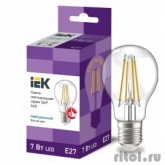Iek LLF-A60-7-230-40-E27-CL Лампа LED A60 шар прозр. 7Вт 230В 4000К E27 серия 360°