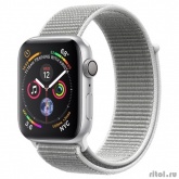 Apple Watch Series 4, 40 мм, корпус из алюминия серебристого цвета, спортивный браслет цвета «белая ракушка» [MU652RU/A]