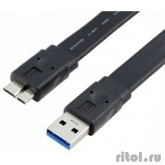 ORIENT MU-305F, Кабель Micro USB 3.0, Am -> micro-Bm (10pin), 0.5 м, плоский, черный