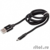 RITMIX Кабель MicroUSB-USB для синхронизации/зарядки, 1м, нейлон. опл., мет. коннекторы black (RCC-411)