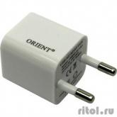 Orient Зарядное устройство USB от эл.сети PU-2301, DC 5V, 1000mA, размер 26х26х28мм, белый