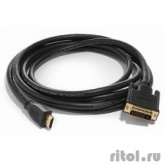 Bion Кабель HDMI-DVI , 1.8м, 19M/19M, single link, черный,  экран   [Бион][BNCC-HDMI-DVI-6]