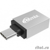 Ritmix Адаптер USB Type-C, OTG, выход USB 3.0, питание от USB Type-C, скорость до 5 Гбит/с,поддержка Winows 2000, XP, Vista, 7, 8, Me, Mac OS 8.6 и выше , серебряный (CR-3092)