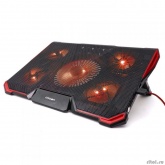 CROWN  Подставка для ноутбука CMLS-k330 RED ( до 19" Размер 410*292*29мм , кулеры: D140mm*1+ D80mm*4,,красная led подсветка, регулятор скорости, 7 уровней наклона)