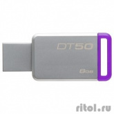 Флеш Диск Kingston 8Gb DataTraveler 50 DT50/8GB USB3.0 серебристый