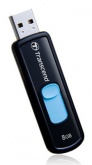 Флеш Диск Transcend 8Gb Jetflash 500 TS8GJF500 USB2.0 черный/голубой