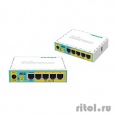 MikroTik RB750UPr2 hEX PoE lite 5-портовый 100-Мбитный маршрутизатор с поддержкой PoE на 4-х портах 5x Ethernet, раздача PoE, 650 МГц ЦП, 64 МБ