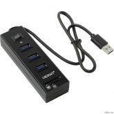 ORIENT JK-330, USB 3.0 HUB 3 Ports + SD/microSD CardReader, выкл., кабель 0.5м, черный