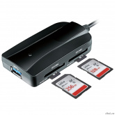 USB 3.0 Card reader SDXC/SD/SDHC/MMC/MS/microSD/M2 + 3xUSB 3.0 HUB [GR-317UB] Black