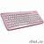 Клавиатура DELUX "DLK-1500"  Ultra-Slim, ММ, USB (розово-белая)