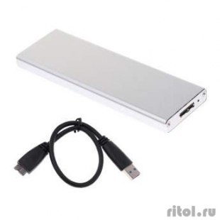 ORIENT 3502S U3, USB 3.0 (USB 3.1 Gen1) контейнер для SSD M.2 (NGFF) SATA 6Gb/s (ASM1153E), поддержка TRIM, алюминий, серебристый цвет (30778)