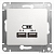 Schneider-electric GSL000133 GLOSSA USB РОЗЕТКА, 5В/2100мА, 2х5В/1050мА, механизм, БЕЛЫЙ