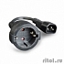 Gembird/Cablexpert  Удлинитель кабеля питания C14 - евро-розетка (PC-SFC14M-01)
