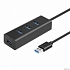 ORIENT BC-304 USB 3.0 HUB 4 Ports, 3xUSB сверху, 1xUSB с торца, черный